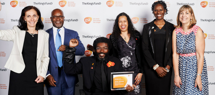 The Sickle Cell Society receiving its award at the GSK IMPACT Awards